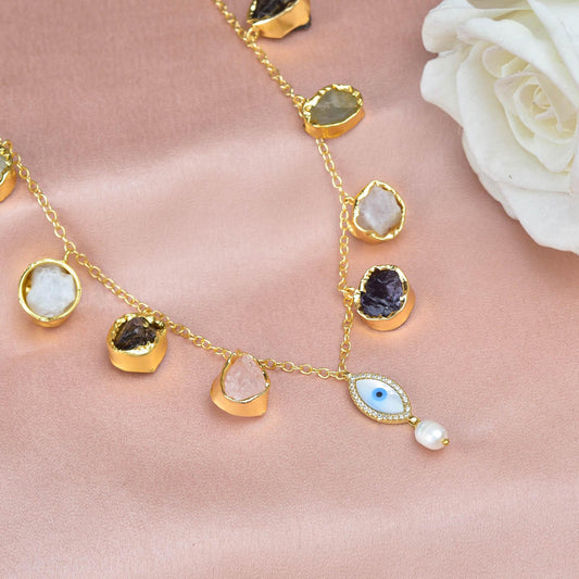 Evil Eye Stone Necklace - Zuriijewels
