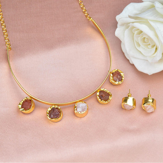 5 Stone Choker Set With Tops - Zuriijewels
