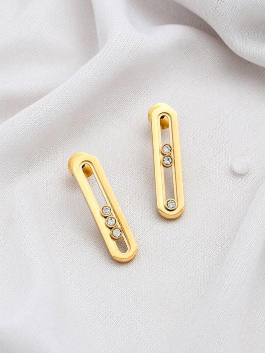OVAL DANCING CZ STUDS