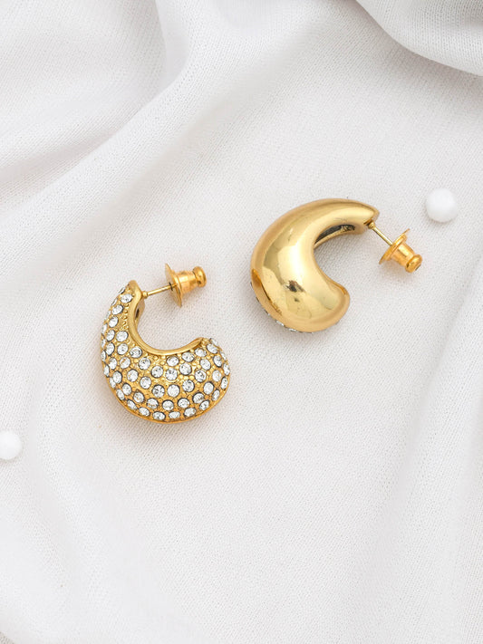HALF N HALF TEAR DROP STUDS