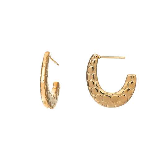 SNAKE PRINT HALF ROUND STUDS