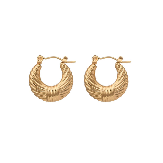 SOLID ROUND TWIN TEXTURED HOOPS