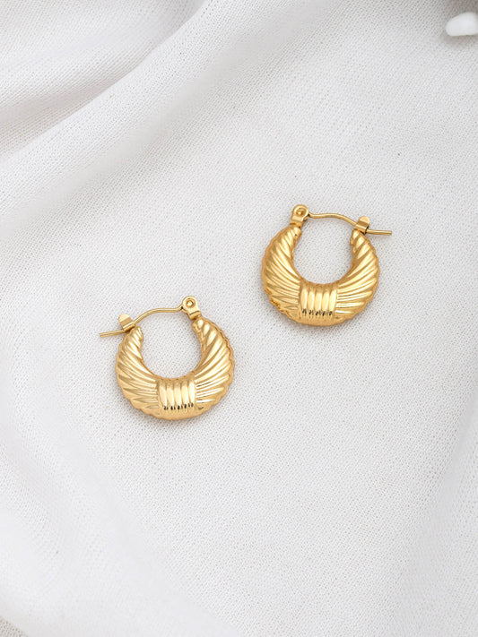 SOLID ROUND TWIN TEXTURED HOOPS