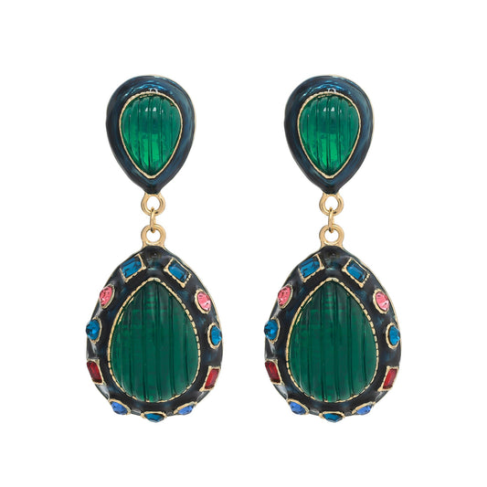 EMERALD GREEN MULTICOLOR EARRINGS