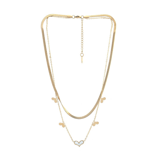 DUAL CHAIN HEART NECKLACE