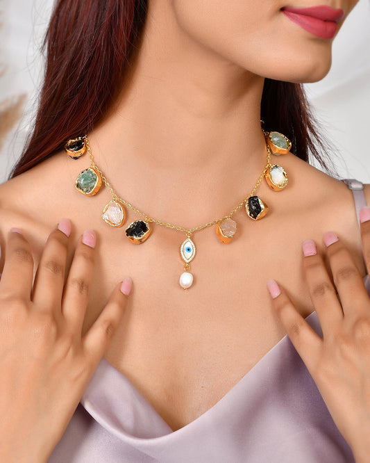 Evil Eye Stone Necklace - Zuriijewels