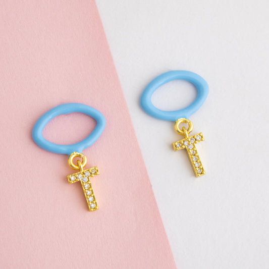 T Enamel Earring