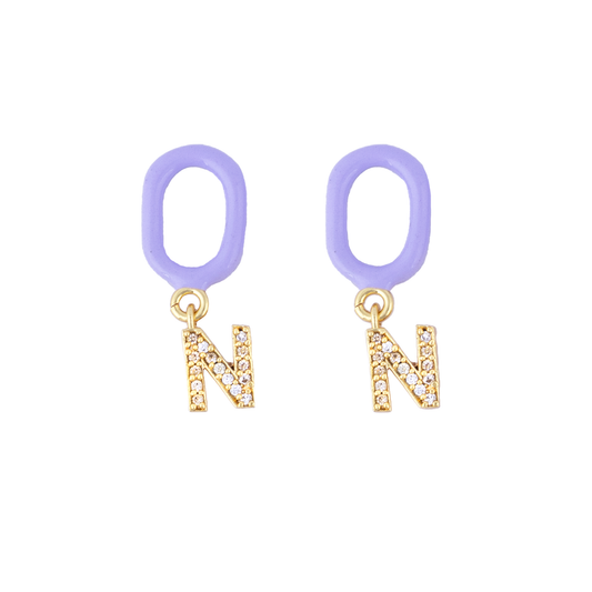 N Enamel Earring
