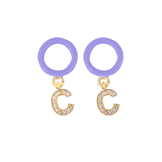 C Enamel Earring