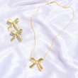 BOW TEXTURED STYLE NECKLACE SET