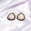 TRIANGLE CZ PEARL MEENA STUDS