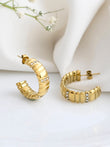 CZ STUDDED LINE HOOPS
