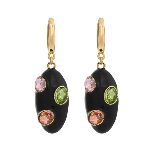 HANGING OVAL MULTICOLOR EARRINGS