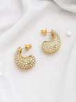 HALF N HALF TEAR DROP STUDS