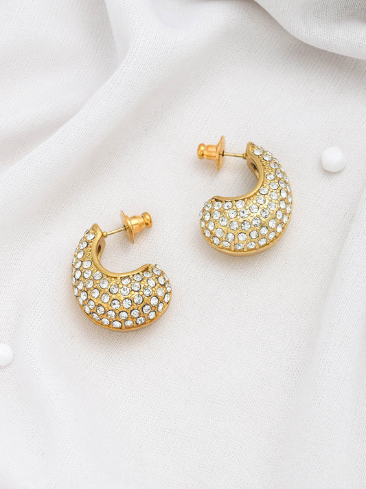 HALF N HALF TEAR DROP STUDS