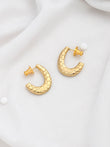 SNAKE PRINT HALF ROUND STUDS