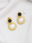 PEARL WITH BLACK ENAMEL STUDS