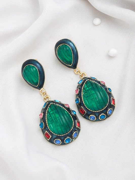 EMERALD GREEN MULTICOLOR EARRINGS