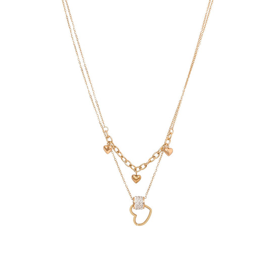 MULTI HEART DUAL CHAIN NECKLACE