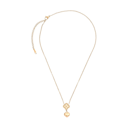 CLOVER WITH HEART NECKLACE