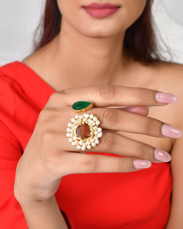 Drop Moti Ring - Zuriijewels