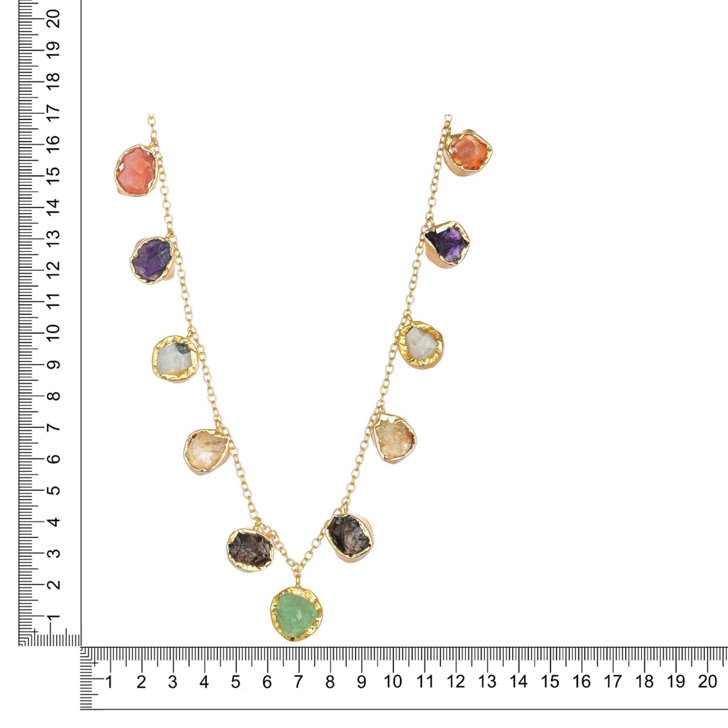 Multi Colour Stone Hanging Neck Set - Zuriijewels