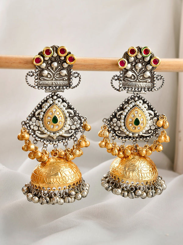 Adaa Jhumka Kundan Earrings